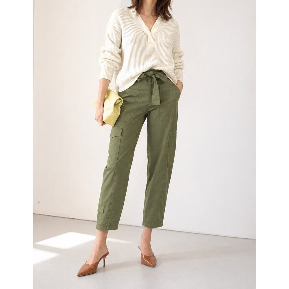 Alex Mill Green Cargo High Waist Cotton Relaxed Tapered Leg Pants, size 4